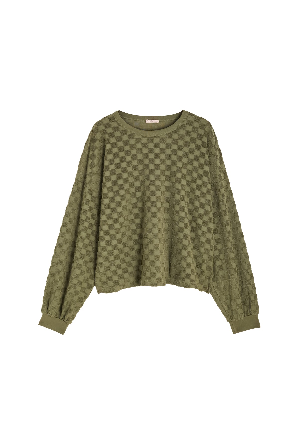 Sweat Éponge Damier 100% Coton BIO  - Kaki