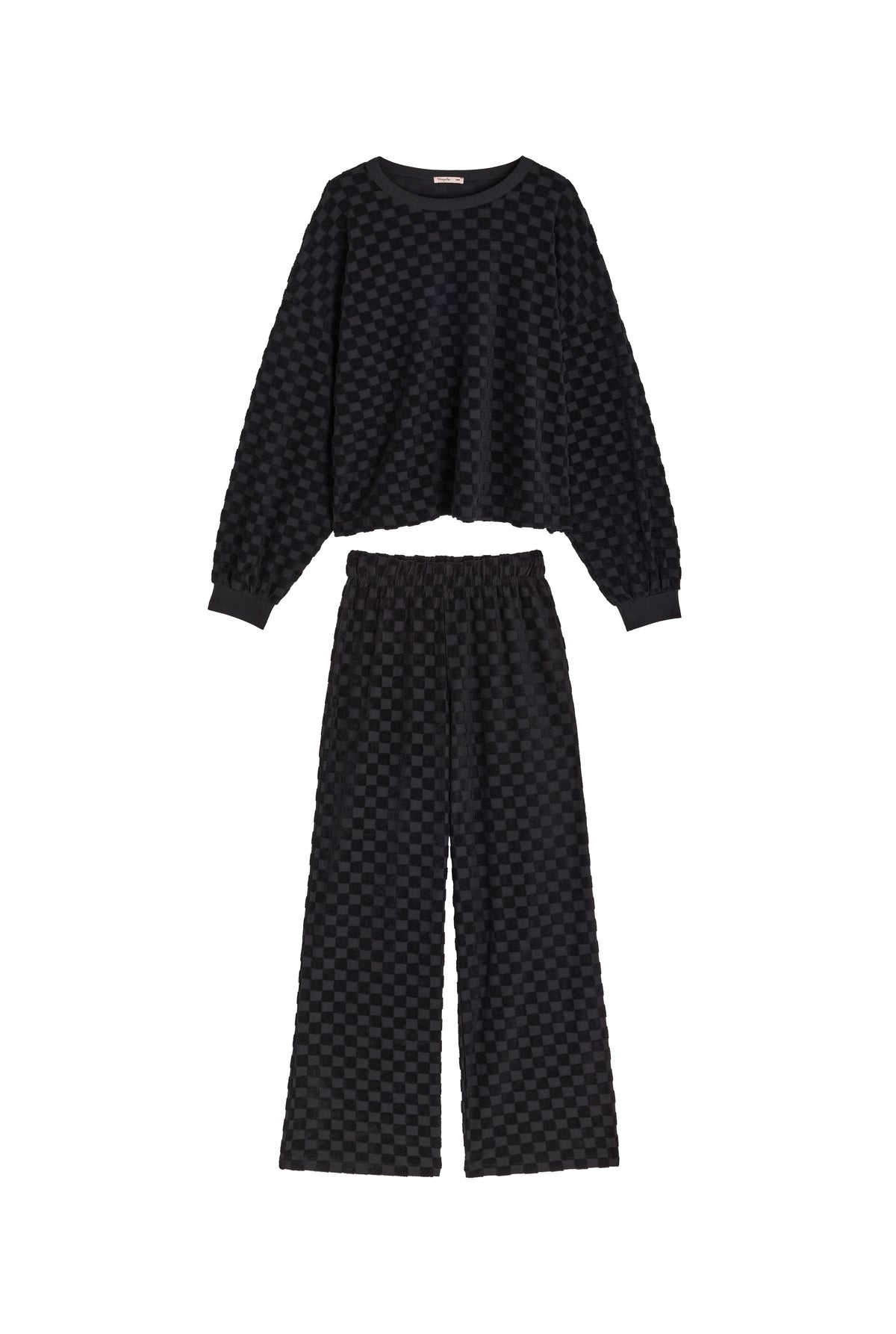 Ensemble Éponge Damier 100% COTON BIO - Noir