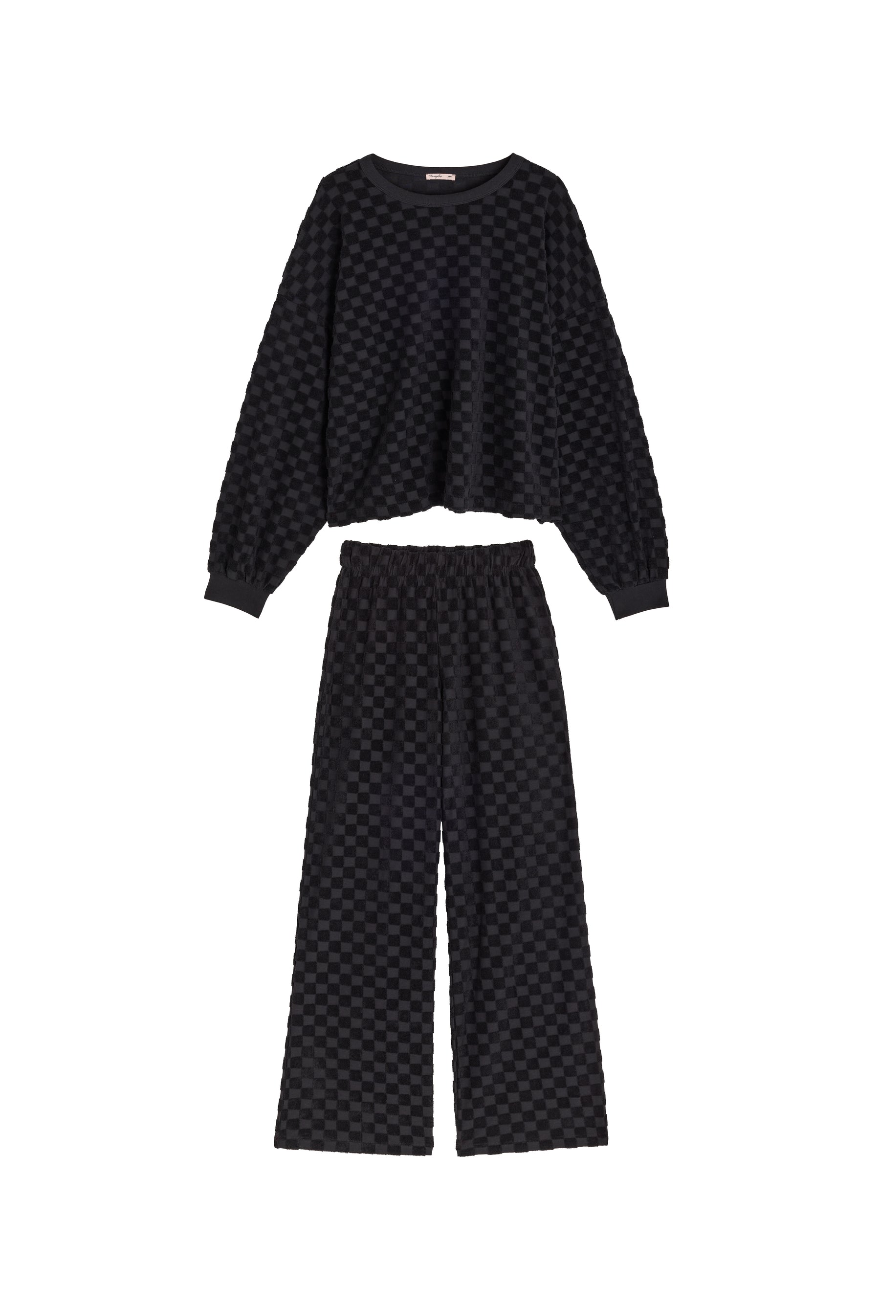 Ensemble Éponge Damier 100% COTON BIO - Noir