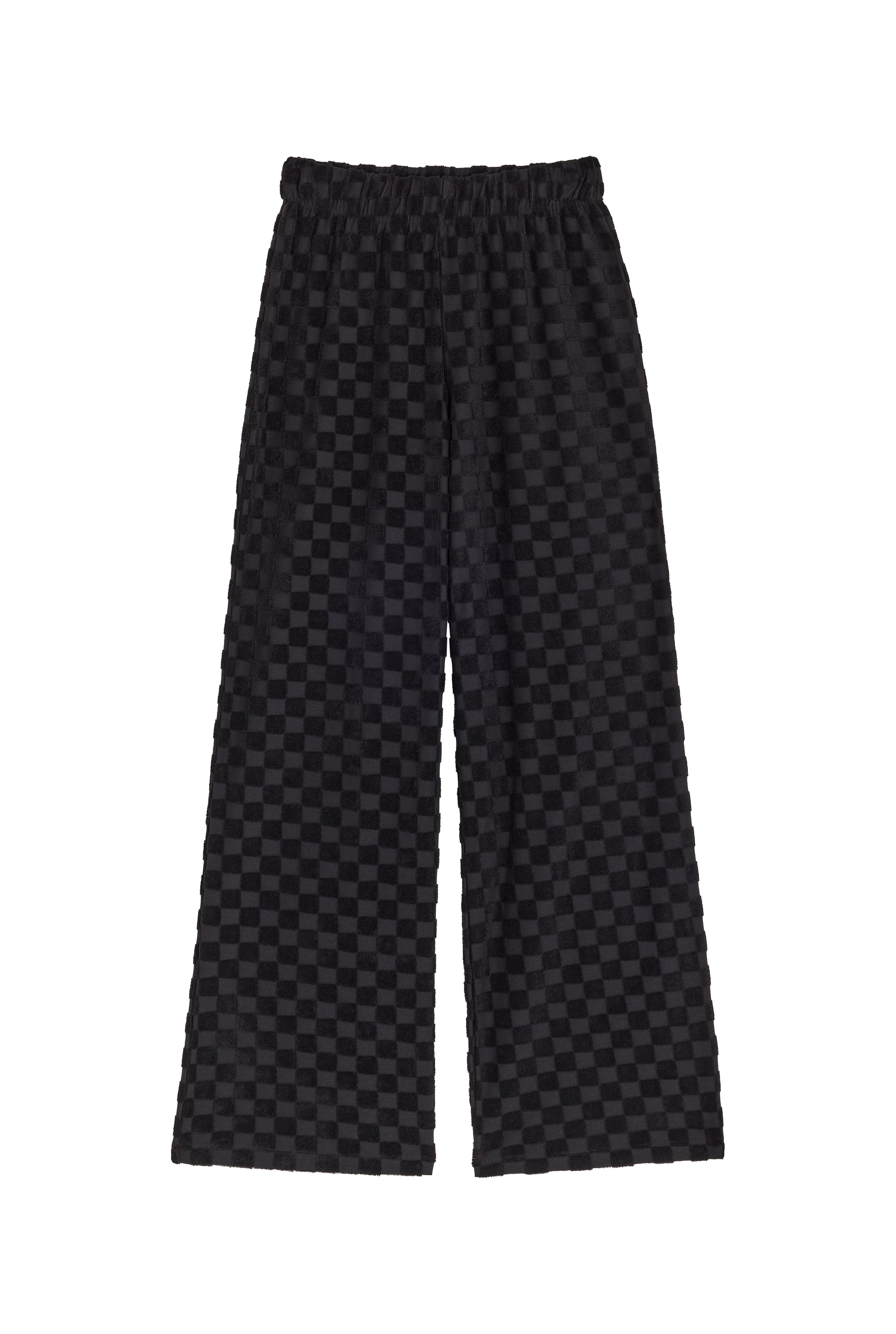Pantalon Éponge Damier 100% Coton BIO - Noir