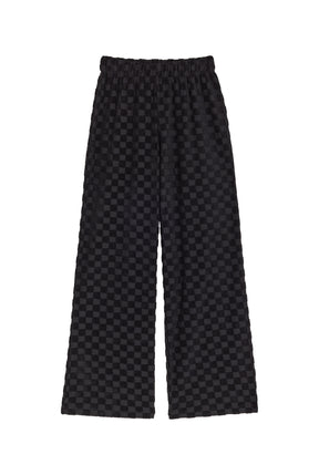 Pantalon Éponge Damier 100% Coton BIO - Noir