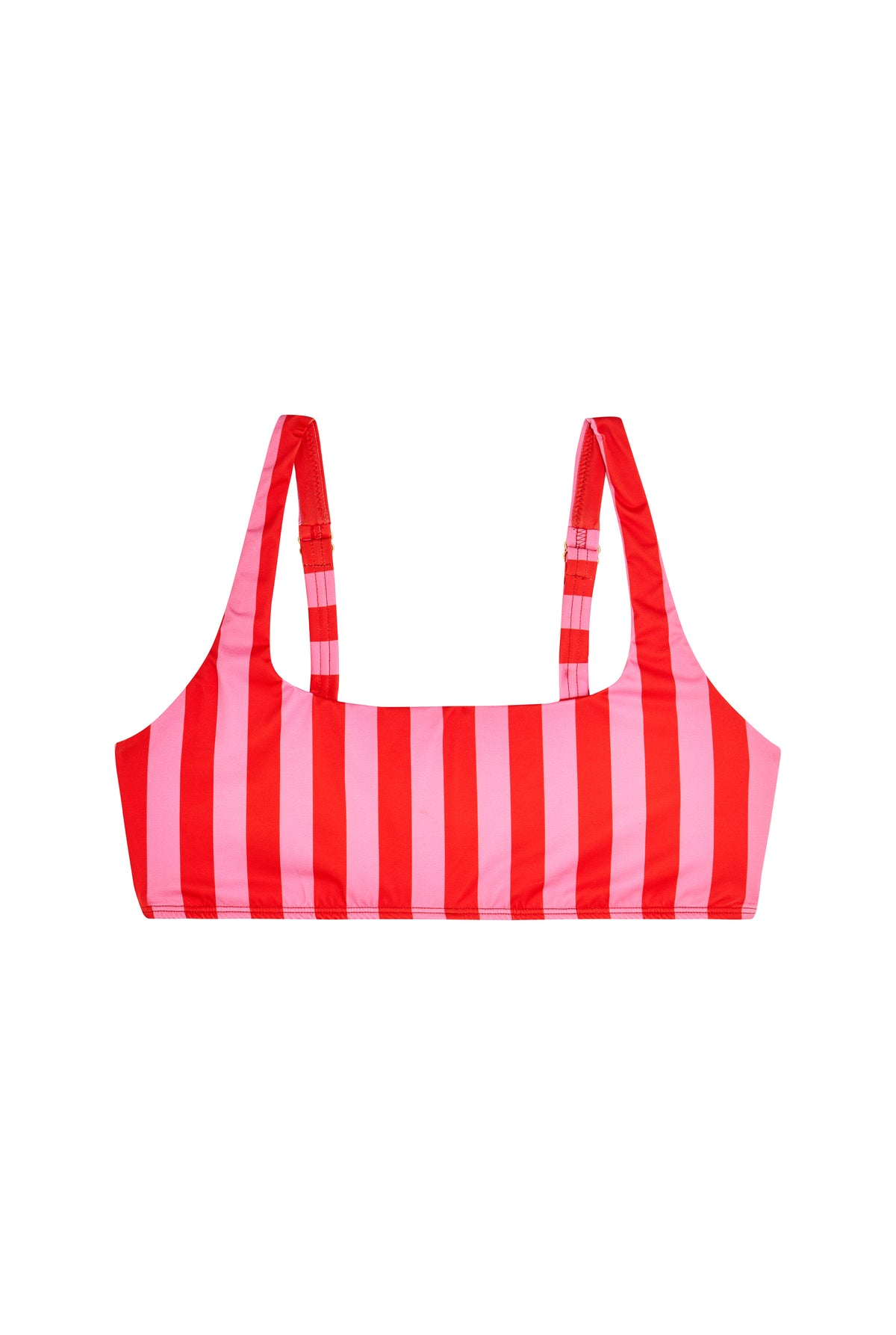 Swimsuit Bra - Pink and Red Stripes