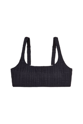 Textured Black Swimsuit Bra