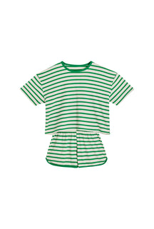 Ensemble Éponge Coton BIO - Rayures Vert