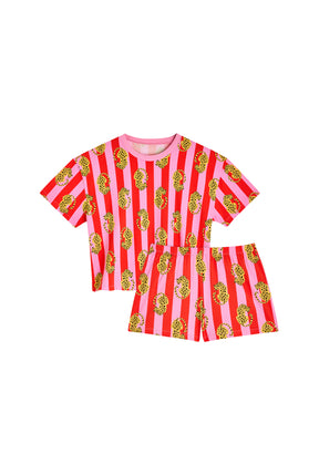 Pyjama Coton BIO - Léo Rayures Rouge