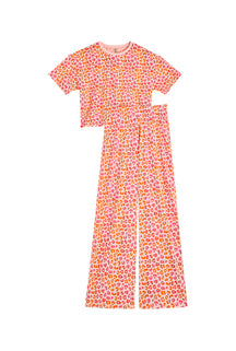 Pyjama Long Coton BIO - Léopard Rose