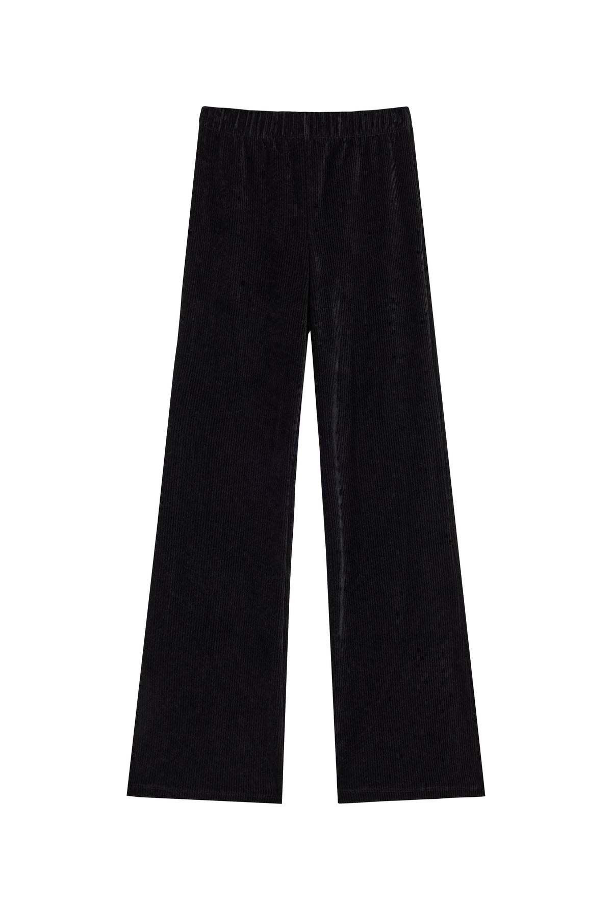 Pantalon Évasé Velours Côtelé - Noir