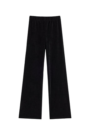 Pantalon Évasé Velours Côtelé - Noir