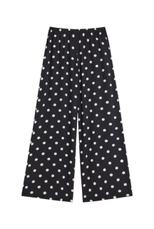 Pantalon Fluide Viscose - Pois Noir
