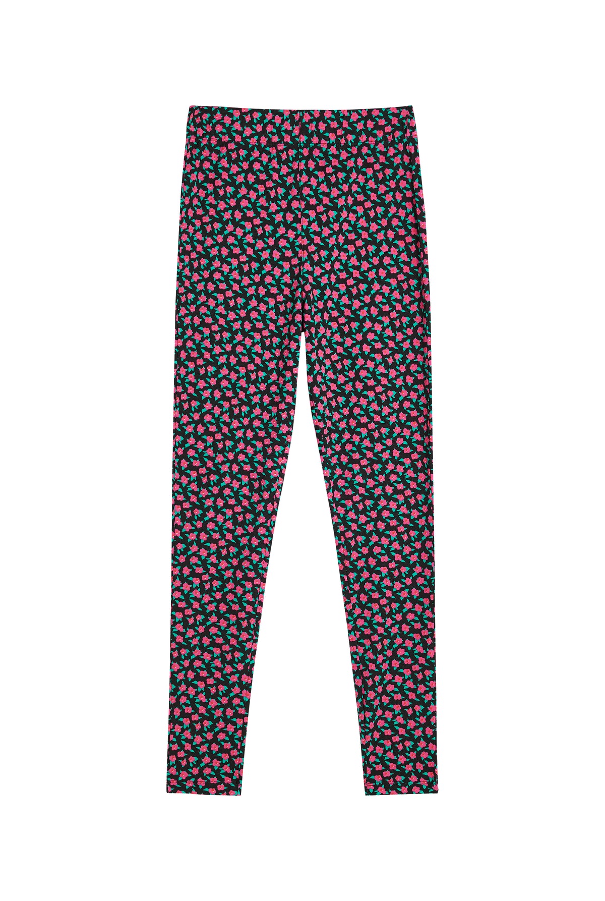 Leggings Coton - Mini Fleurs Fuchsia