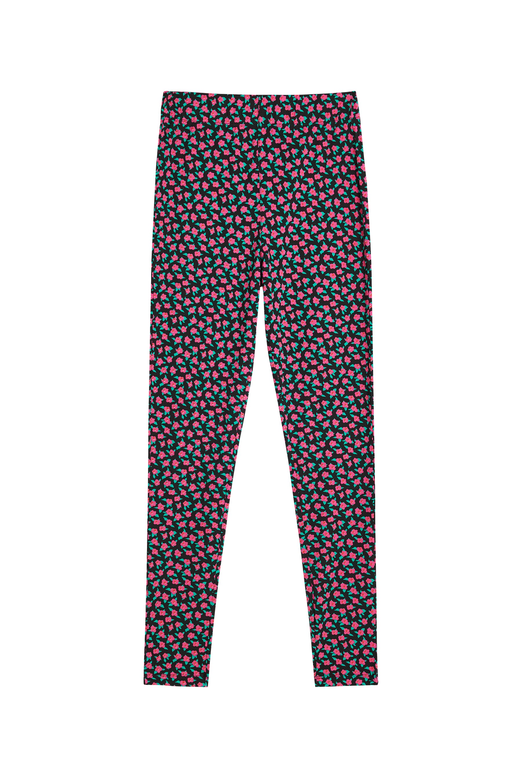 Leggings Coton - Mini Fleurs Fuchsia