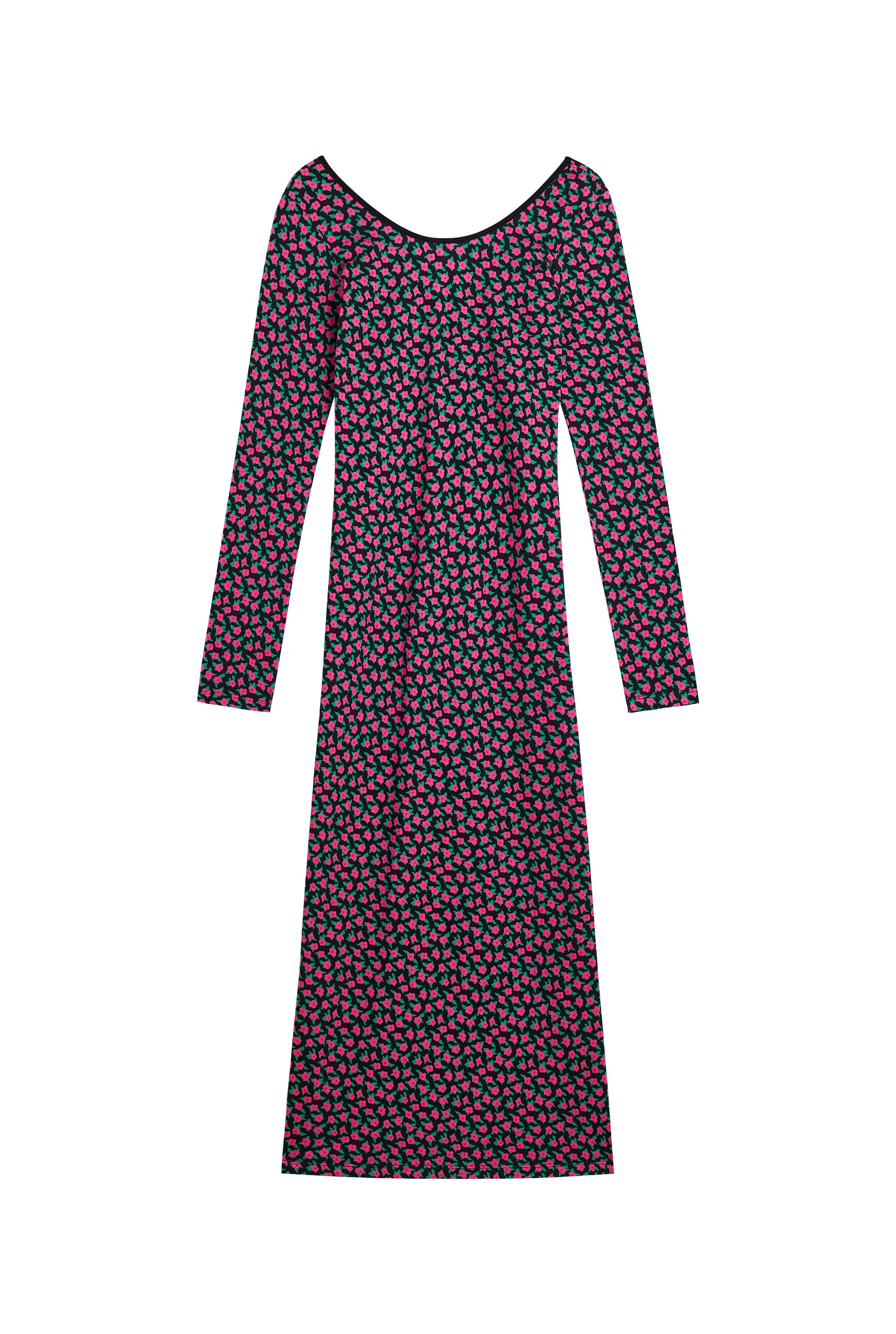 Cotton Tube Dress - Mini Fuchsia Flowers