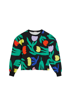 100% Cotton Sweatshirt - Tulipia Black