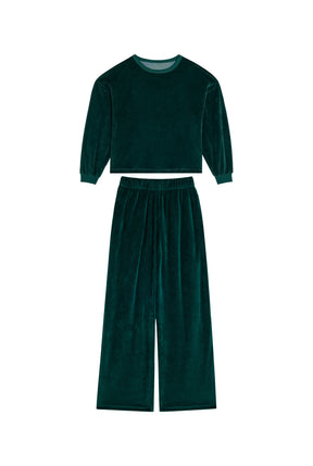 Sweat & Pantalon Velours - Vert Foncé