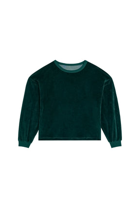Velvet Sweatshirt - Dark Green