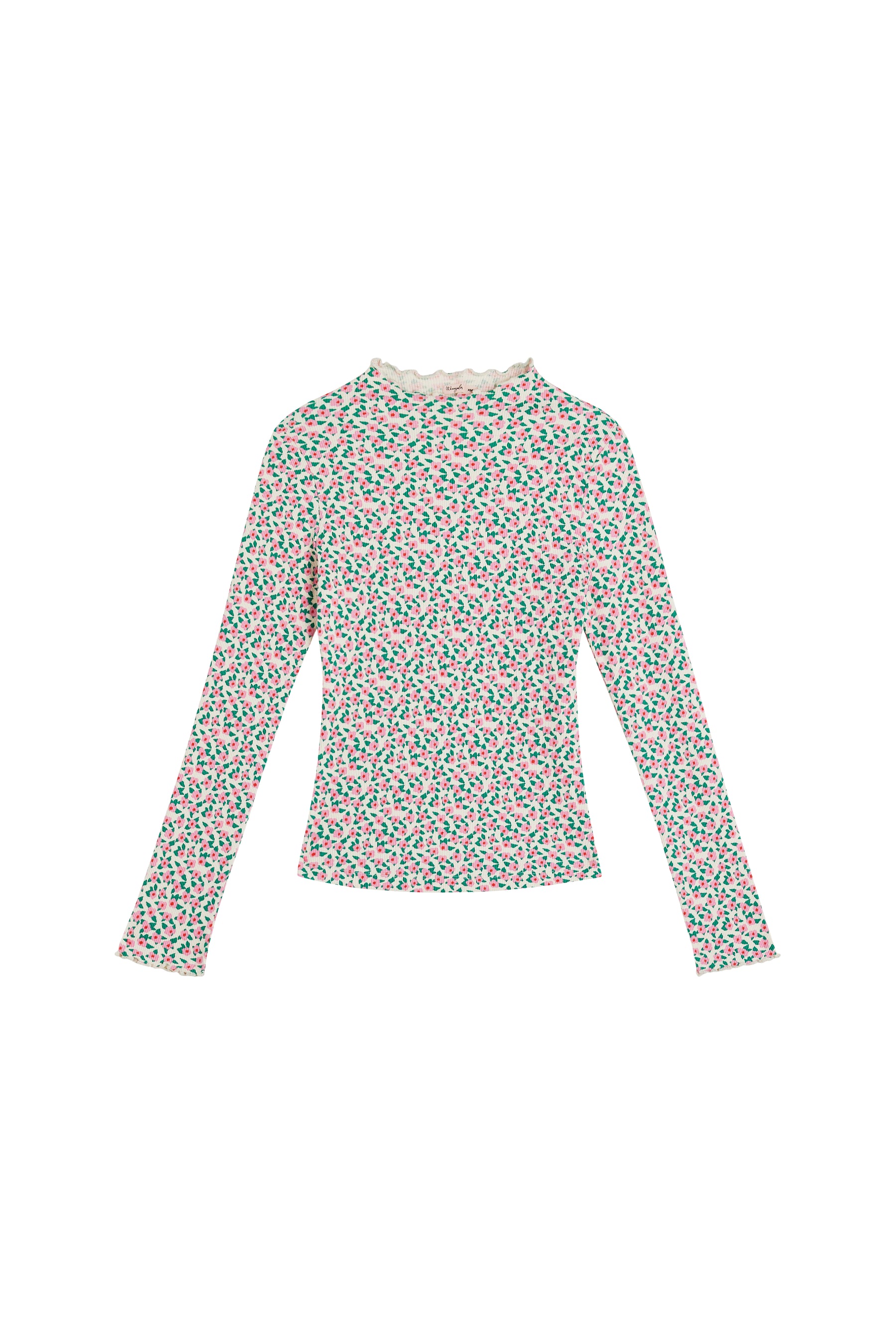 Rolled Hem Finishes - Pink Mini Flowers