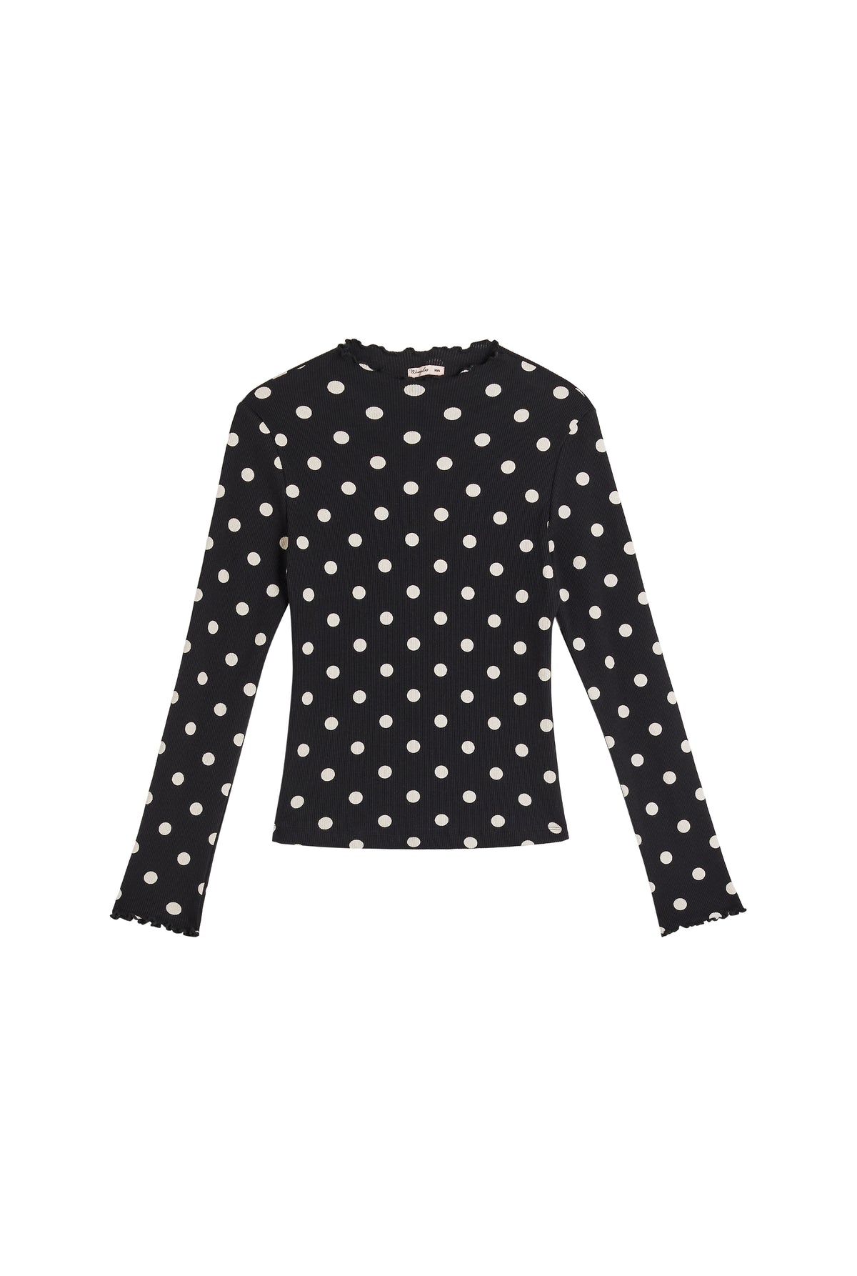 Top Finitions Roulottées Coton - Pois Noir