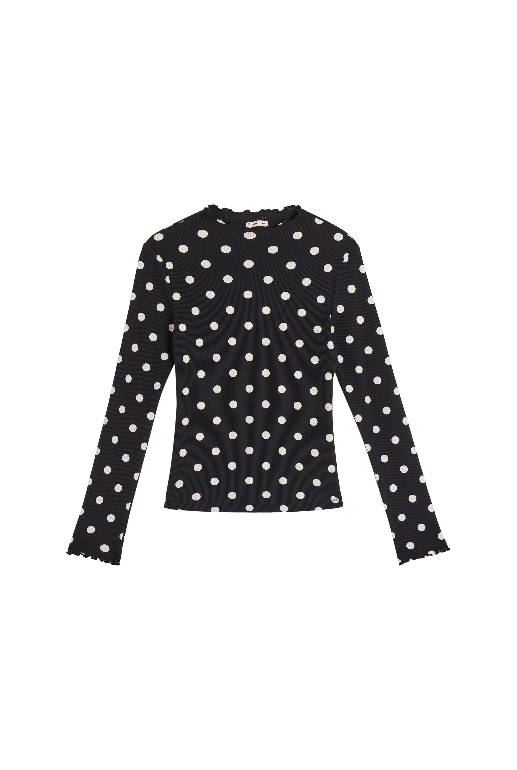 Rolled Hem Finishes - Black Polka Dot