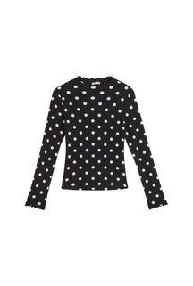 Rolled Hem Finishes - Black Polka Dot