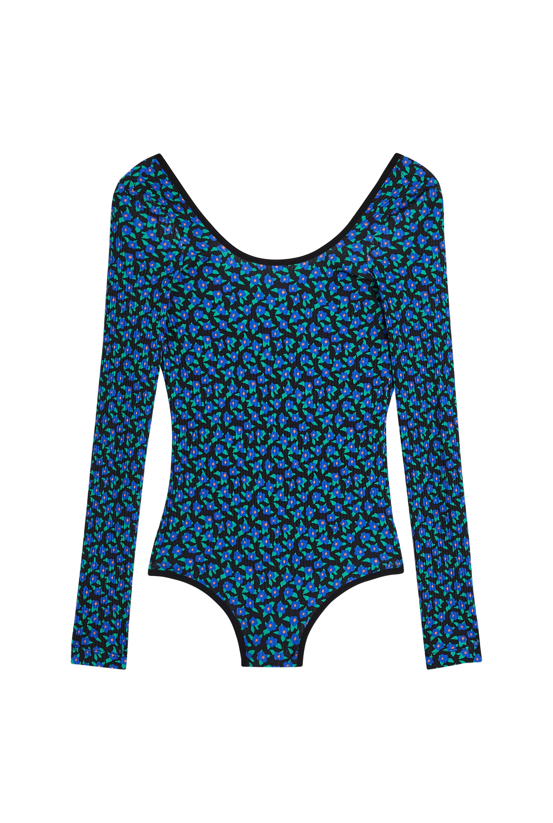 Body Coton BIO - Mini Fleurs Bleu