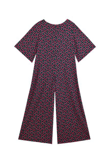 Fuchsia Mini Floral Flare-Sleeve Romper