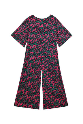 Fuchsia Mini Floral Flare-Sleeve Romper