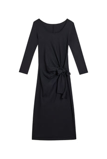 Robe Longue Nouée Coton BIO - Noir