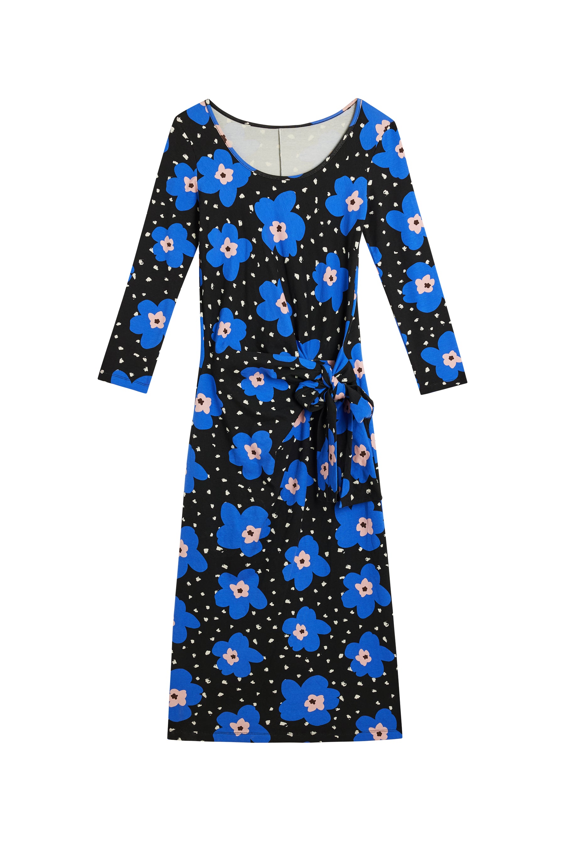 Knot Dress - Blue Polka Dot