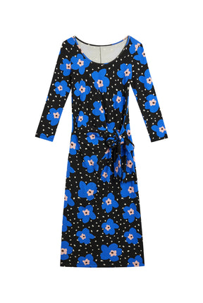 Knot Dress - Blue Polka Dot