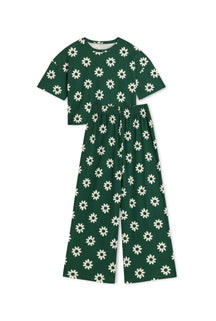 Pyjama Long Gaufré Coton BIO - Dahlia Vert