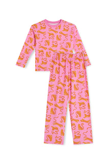 Pyjama manches longues enfant - Pink Leo Fuchsia