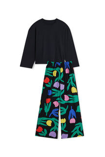 Pyjama Manches Longues Coton BIO - Tulipia Noir