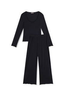 Pyjama Long Pointelle Coton BIO - Noir