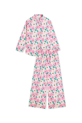 Pyjama Long Flanelle - Bougainvillier Bico