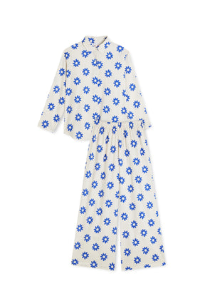 Pyjama Long Flanelle - Dahlia Bleu Klein