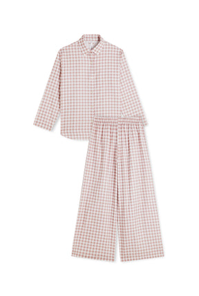 Pyjama Long Flanelle - Vichy Rose