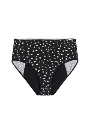 GOTS High-Waisted Period Underwear - Overnight Flow - Black Bambi