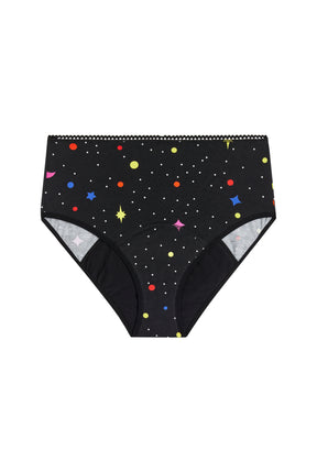 Culotte menstruelle Taille Haute GOTS Flux abondant - Astro Paillettes