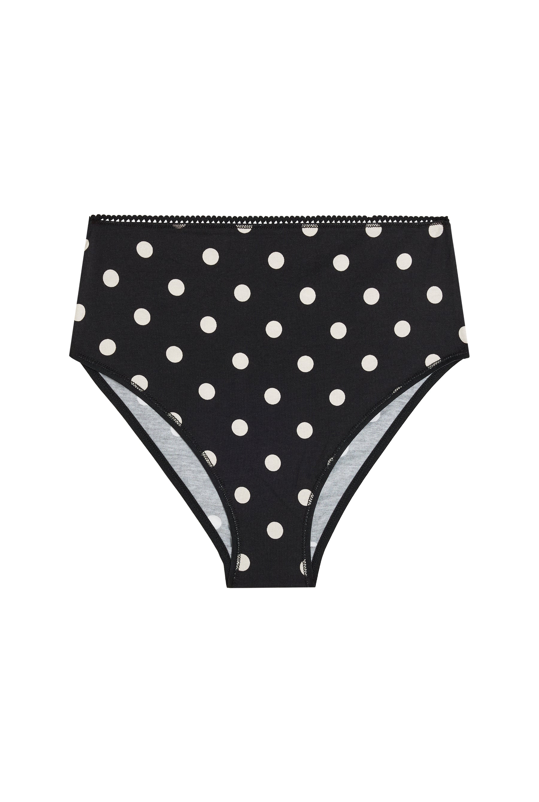 Culotte Taille Haute Coton BIO - Pois Noir