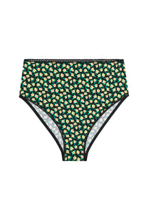 Culotte Taille Haute Coton BIO - Mini Fleurs Jaune