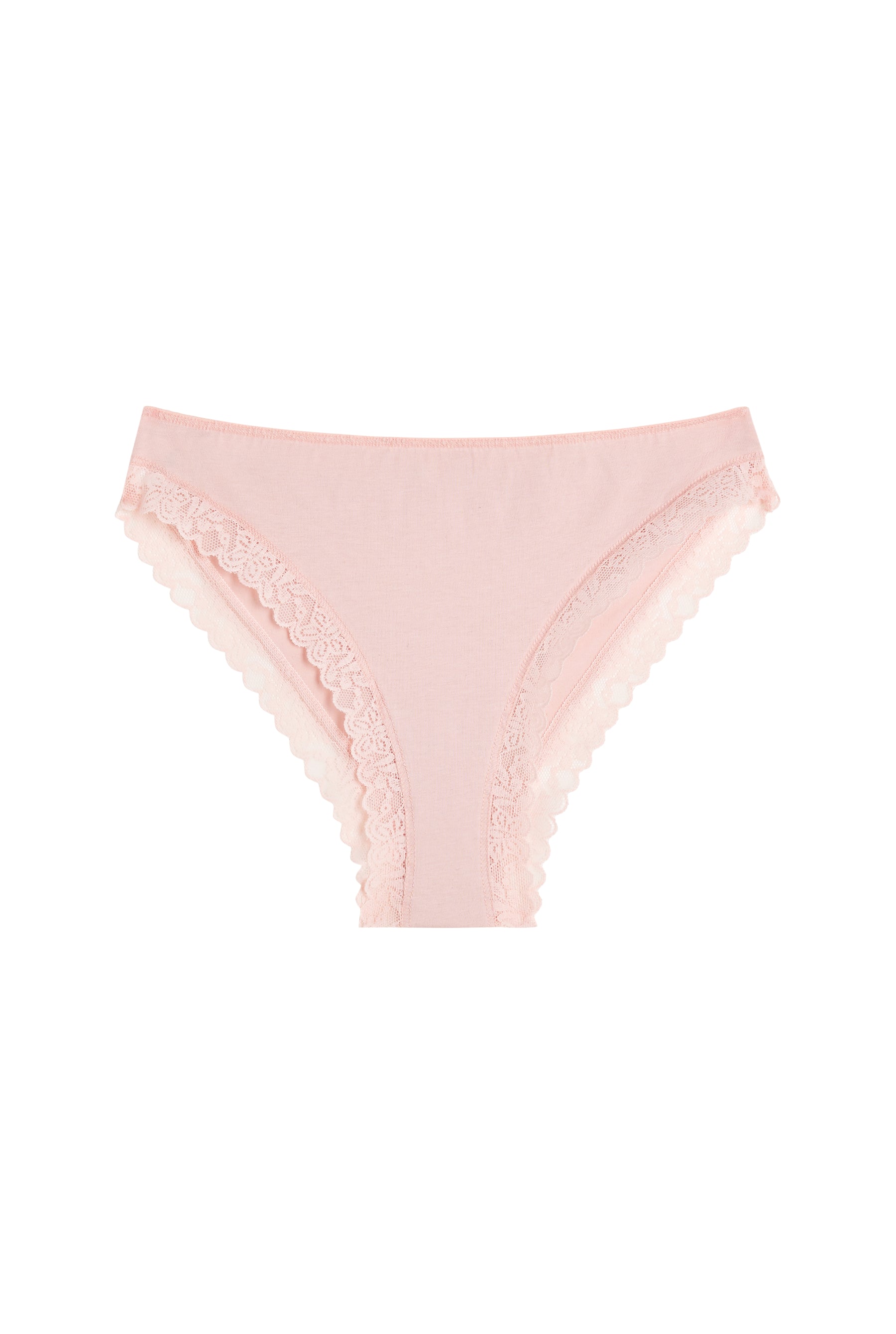 Cotton Lace Briefs - Blush Pink