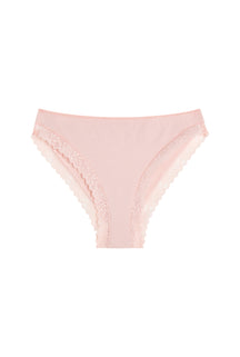 Cotton Lace Briefs - Blush Pink