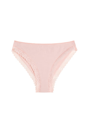 Cotton Lace Briefs - Blush Pink