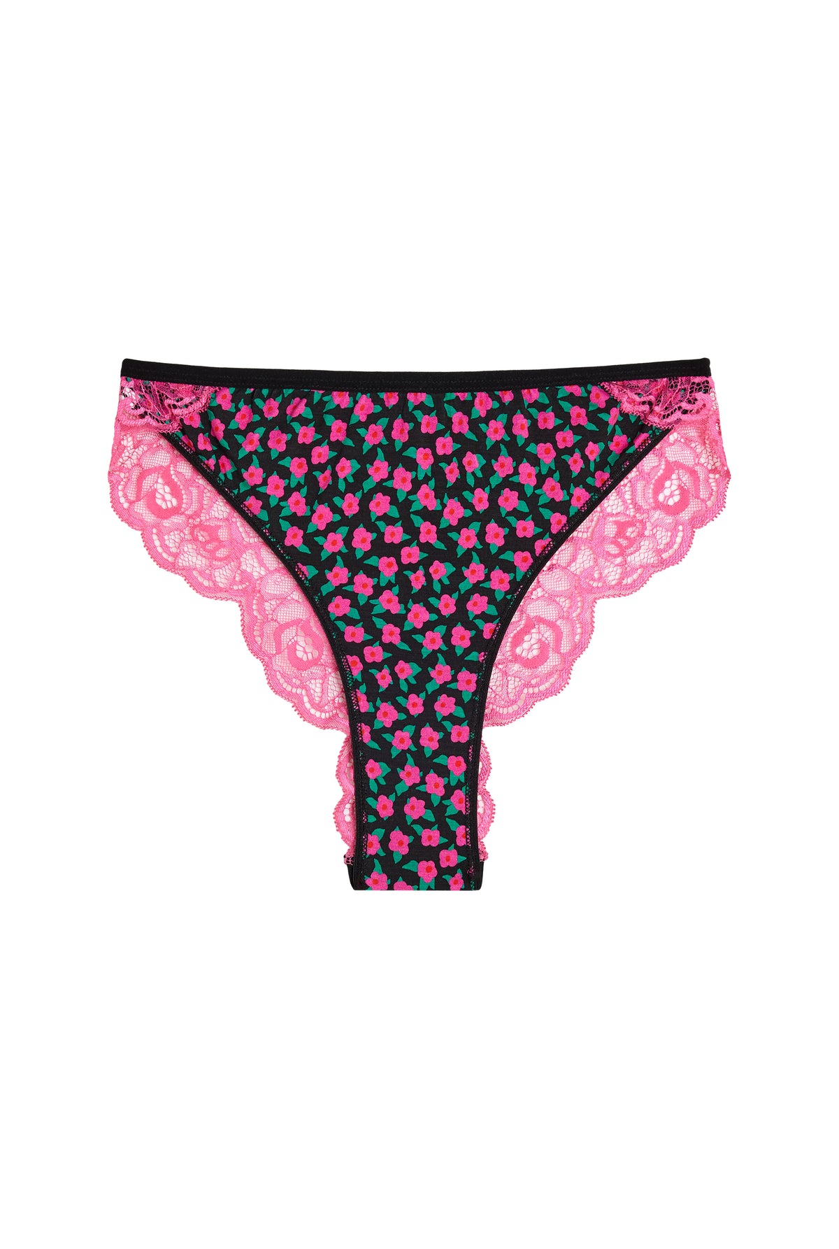 Culotte Bi-matière - Mini Fleurs Fuchsia