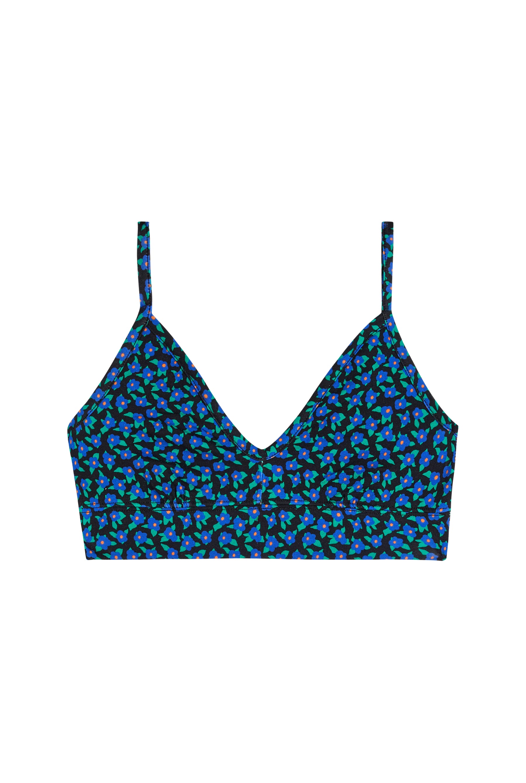 Brassière Coton BIO - Mini Fleurs Bleu