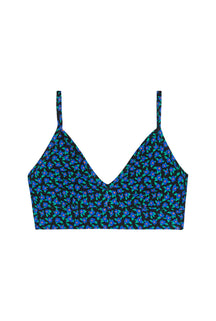 Brassière Coton BIO - Mini Fleurs Bleu