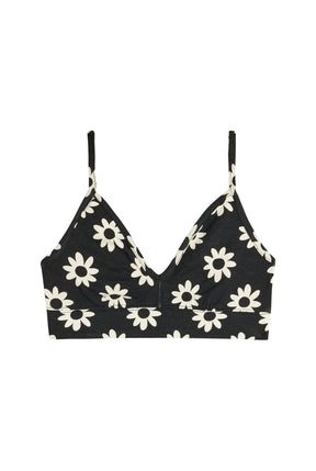 Organic Cotton Bralette - Dalia Black