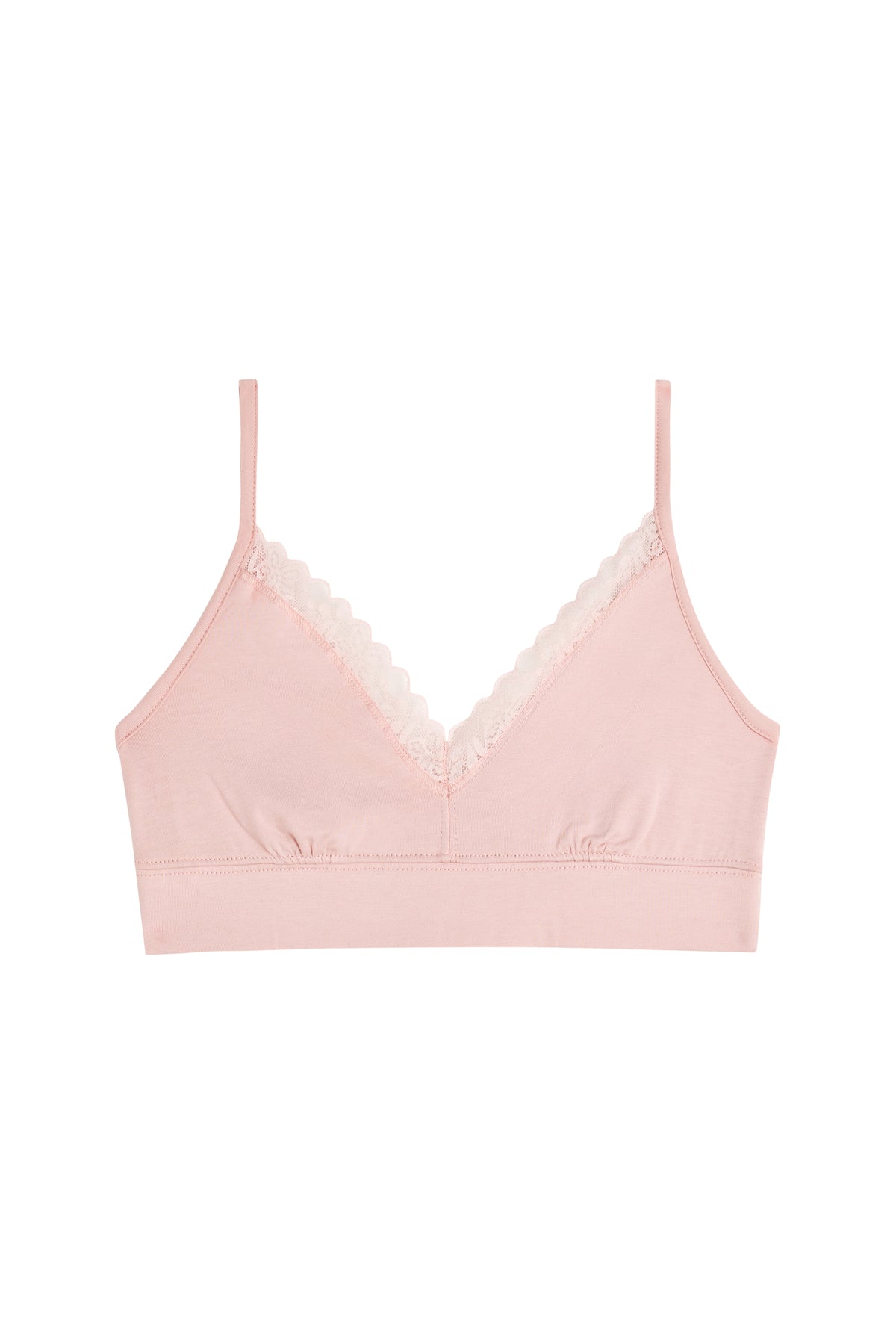 Cotton Lace Bralette - Blush Pink