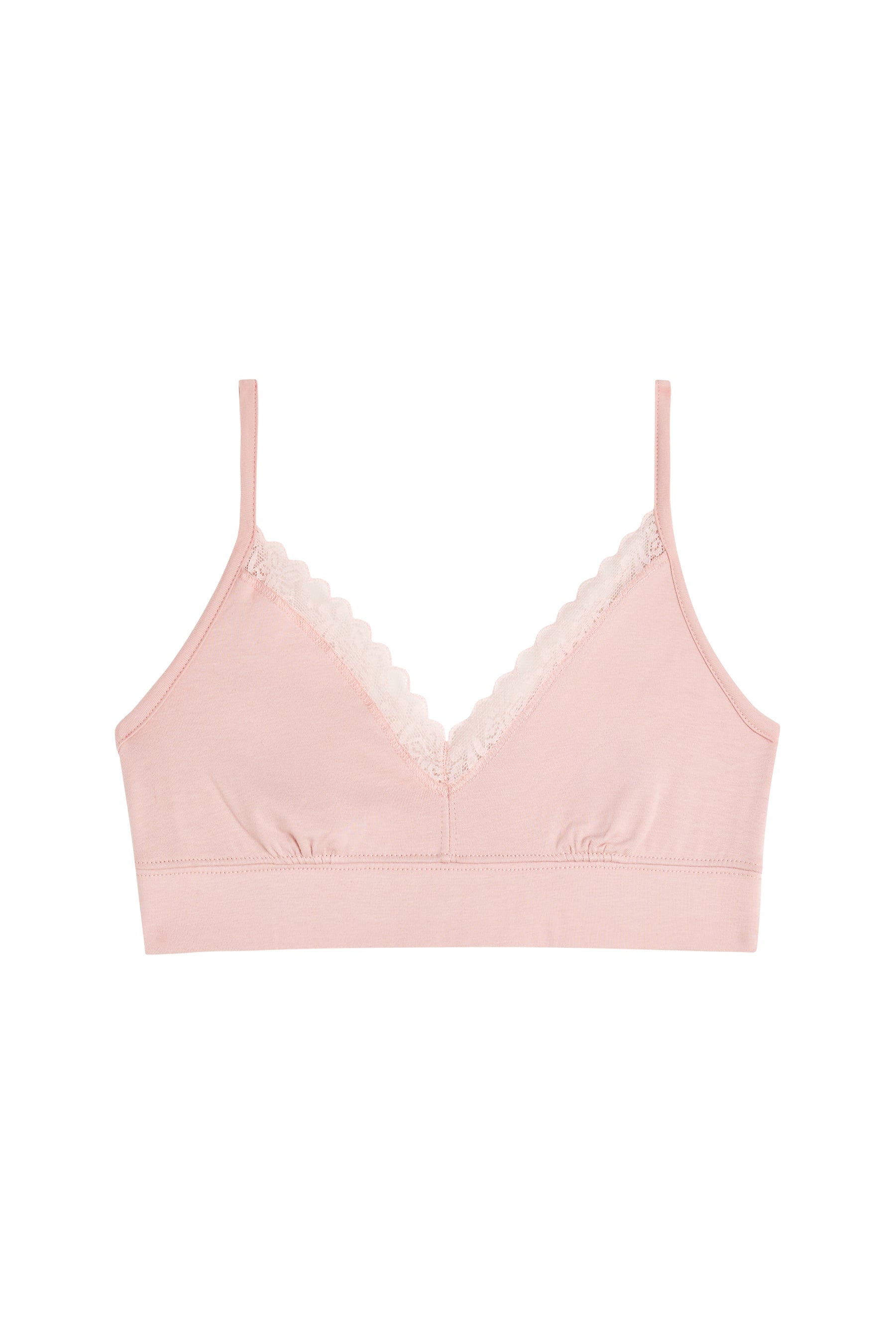 Brassière Coton Dentelle - Rose Blush