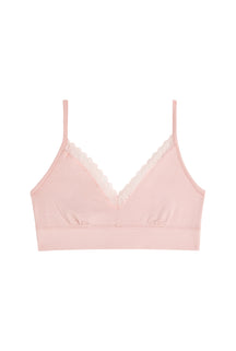 Cotton Lace Bralette - Blush Pink